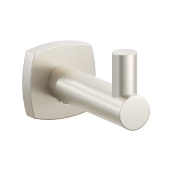 Modern Tubular Brass Single Hook with Rosette