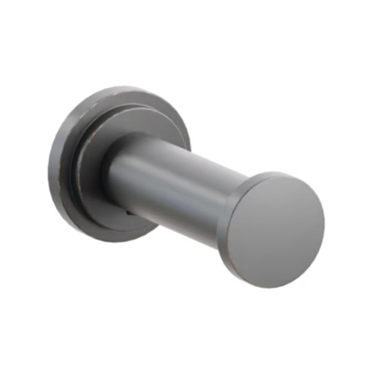 Modern Tubular Brass Single Robe Hook with Rosette