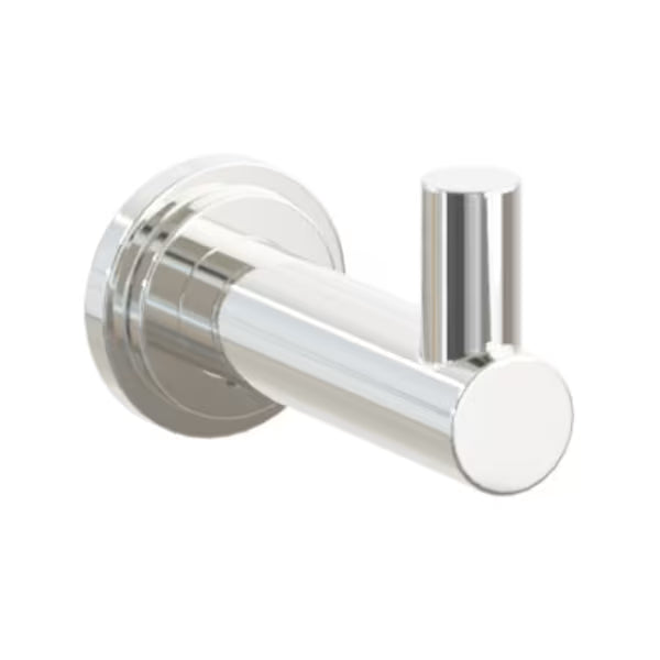 Modern Tubular Brass Single Hook with Rosette