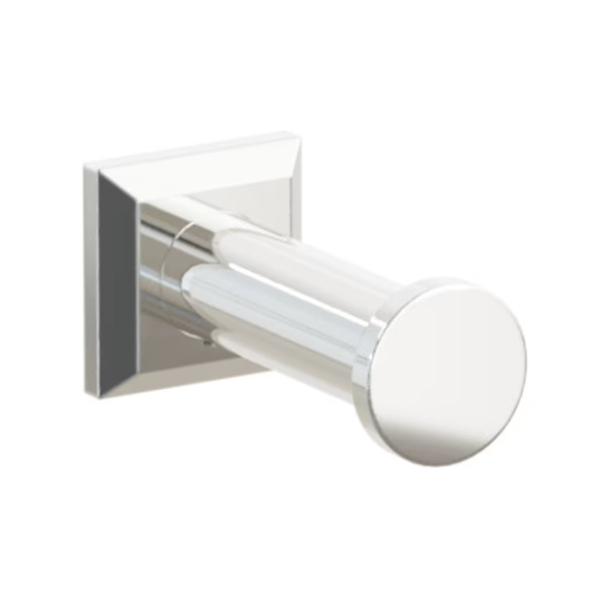 Modern Tubular Brass Single Robe Hook with Rosette
