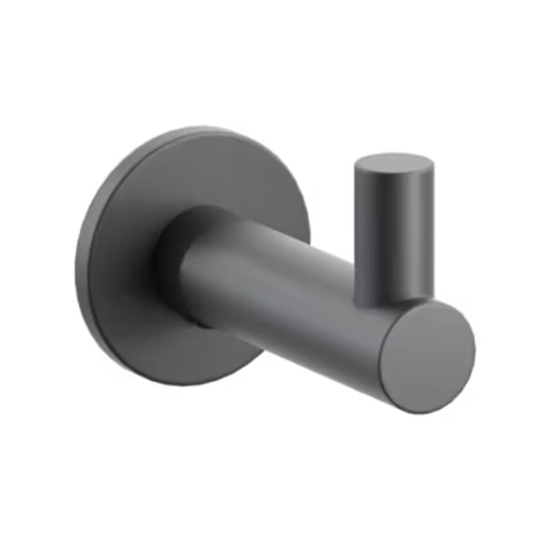 Modern Tubular Brass Single Hook with Rosette
