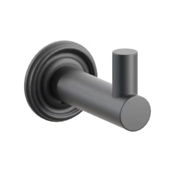 Modern Tubular Brass Single Hook with Rosette