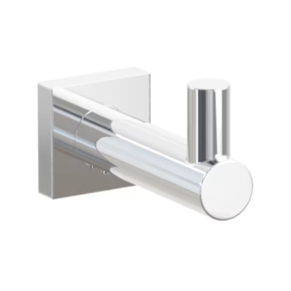Modern Tubular Brass Single Hook with Rosette