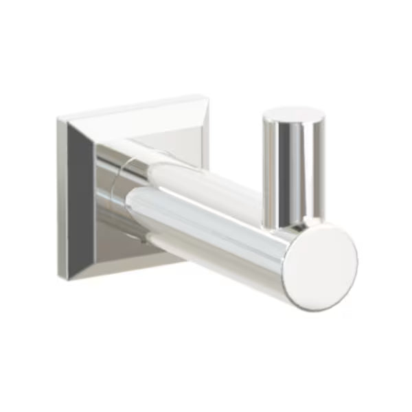 Modern Tubular Brass Single Hook with Rosette