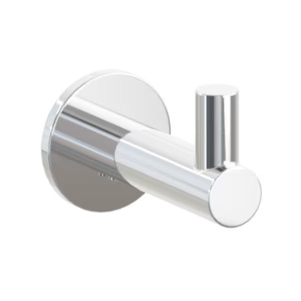 Modern Tubular Brass Single Hook with Rosette