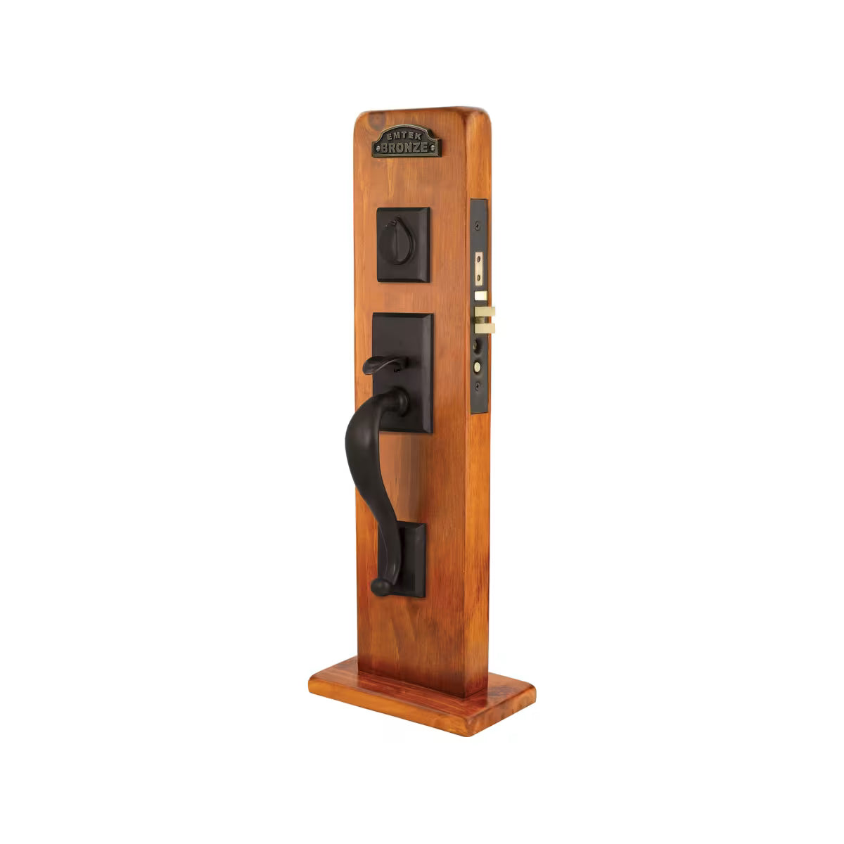 Emtek Sandcast Bronze Mortise Entrance Handleset - Rectangular Sectional Mortise