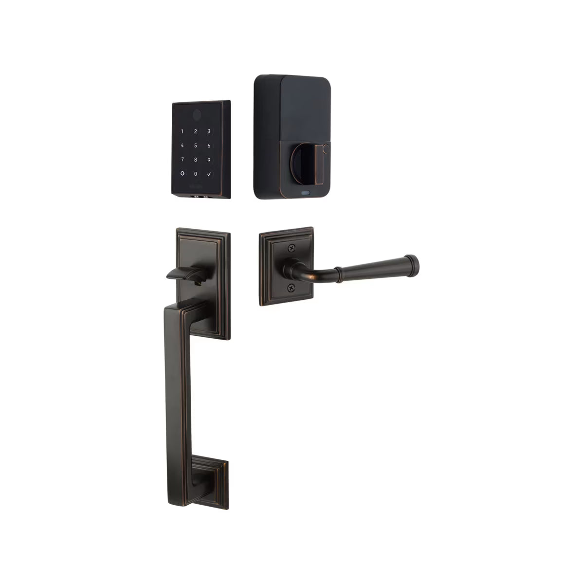 Emtek EMPowered™ 2 Touch Entry Set with Hamden Grip