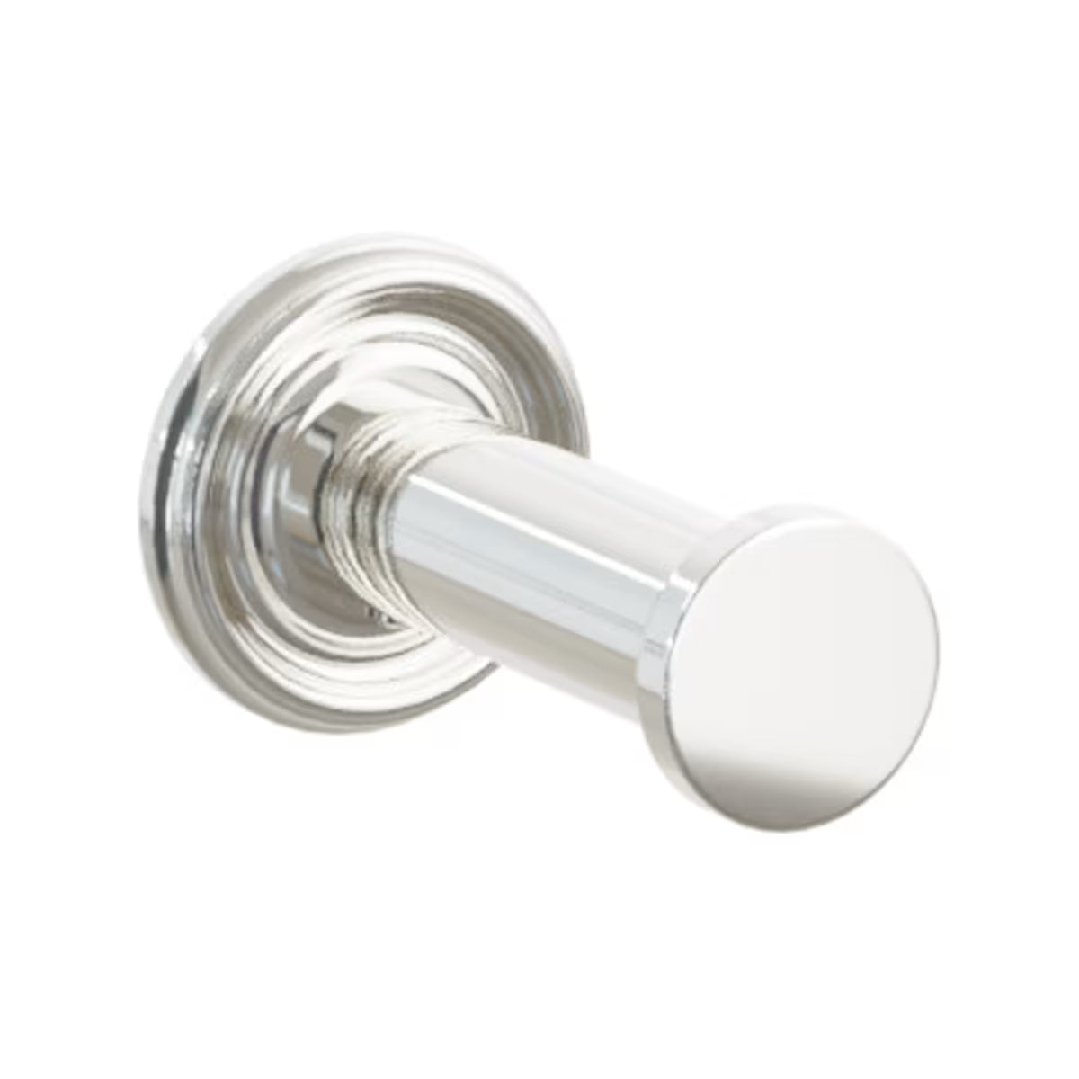 Modern Tubular Brass Single Robe Hook with Rosette