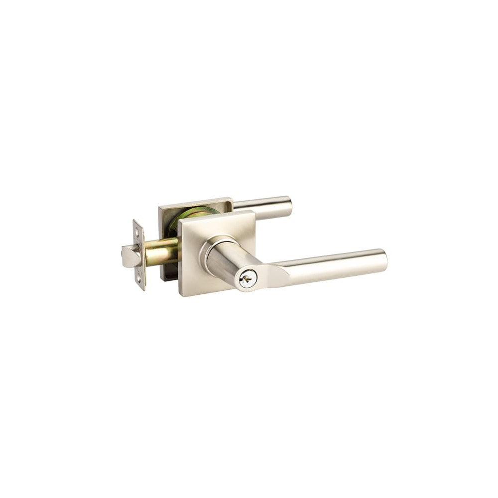 Emtek Modern Brass Key In Entrance Locksets - Square Rosette With Hanover Lever