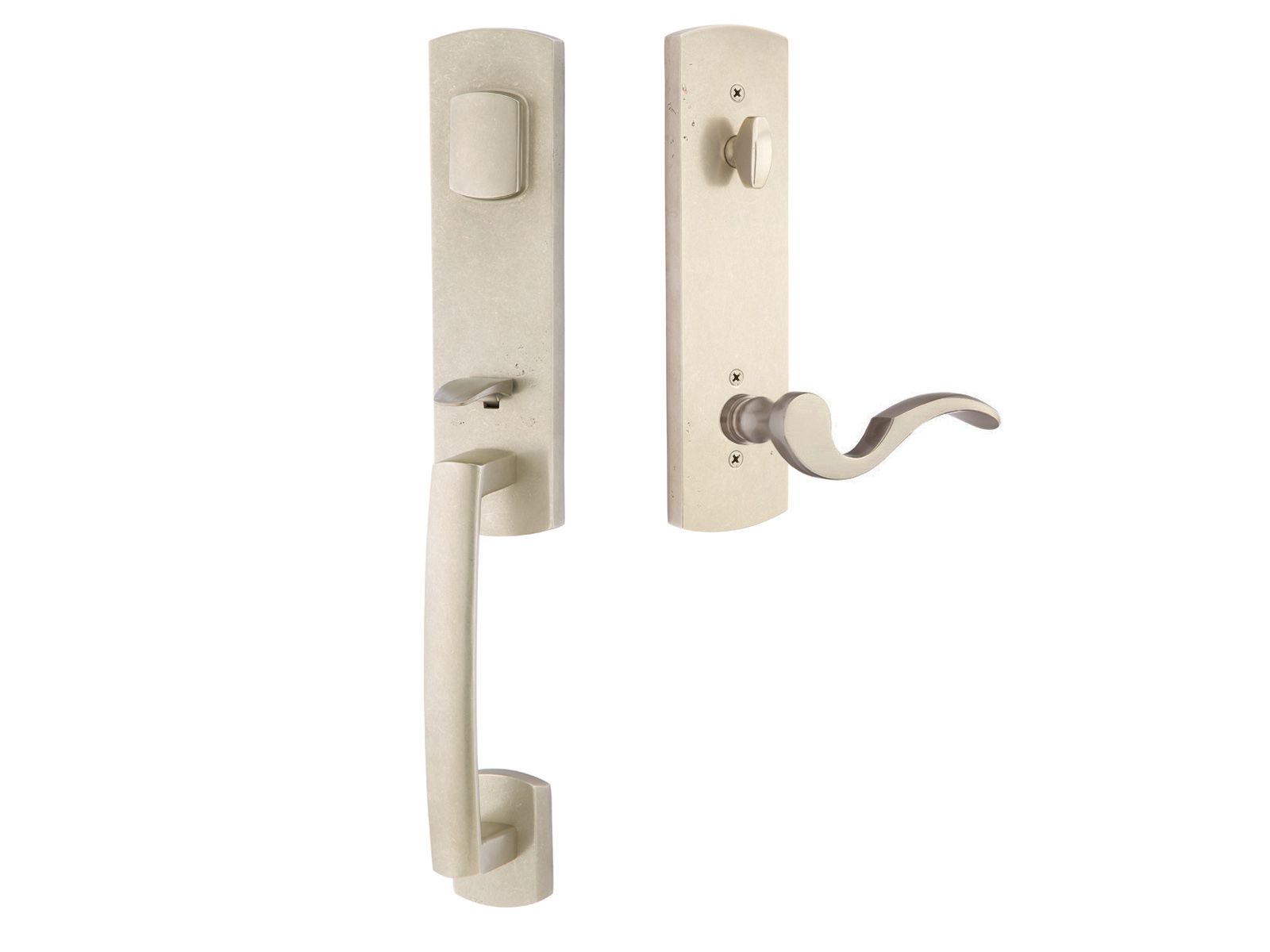 Emtek Sandcast Bronze Tubular Entrance Handlesets - Logan