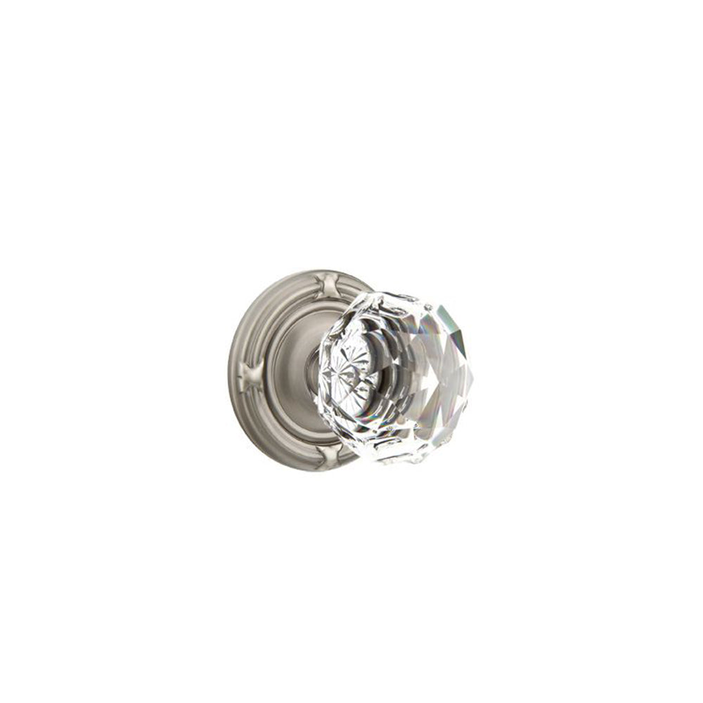 Emtek Door Handle - Diamond Knob Ribbon & Reed Rosette - Glass