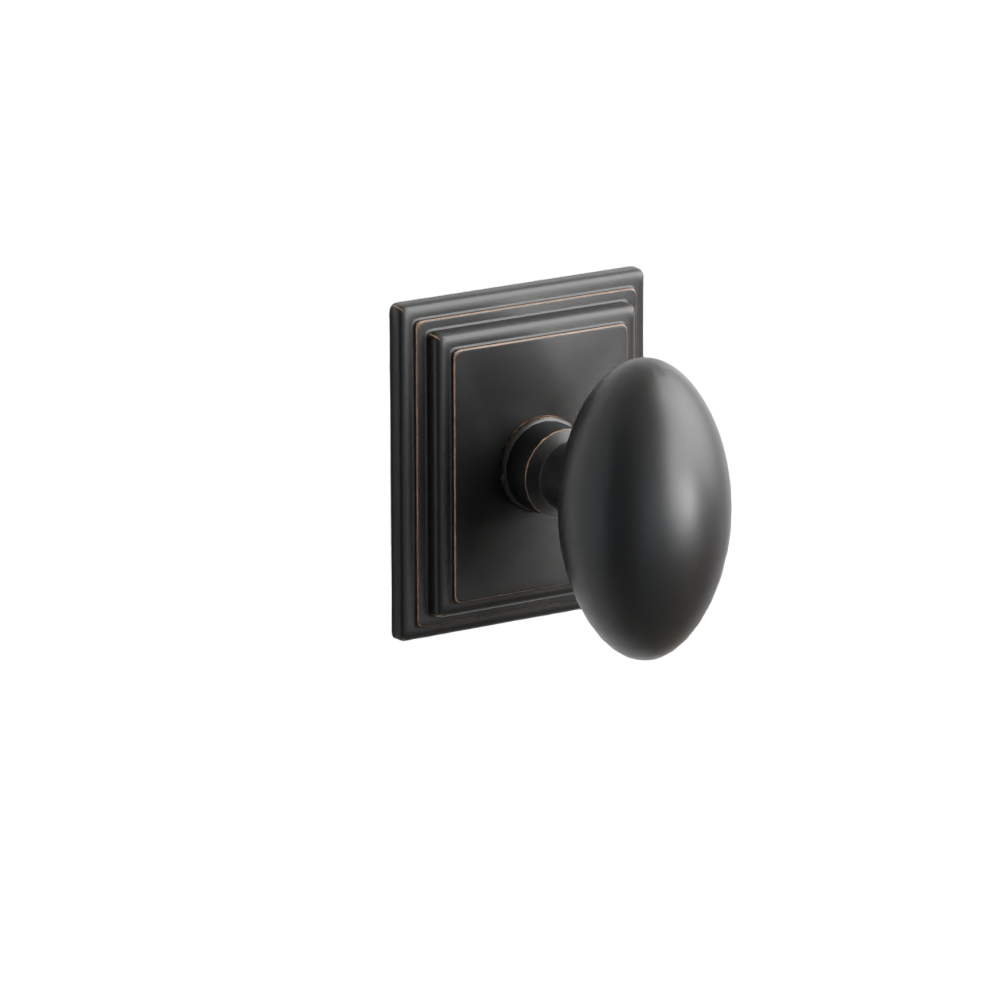 Emtek Door Handle - Egg Knob Wilshire Rosette - Classic Brass