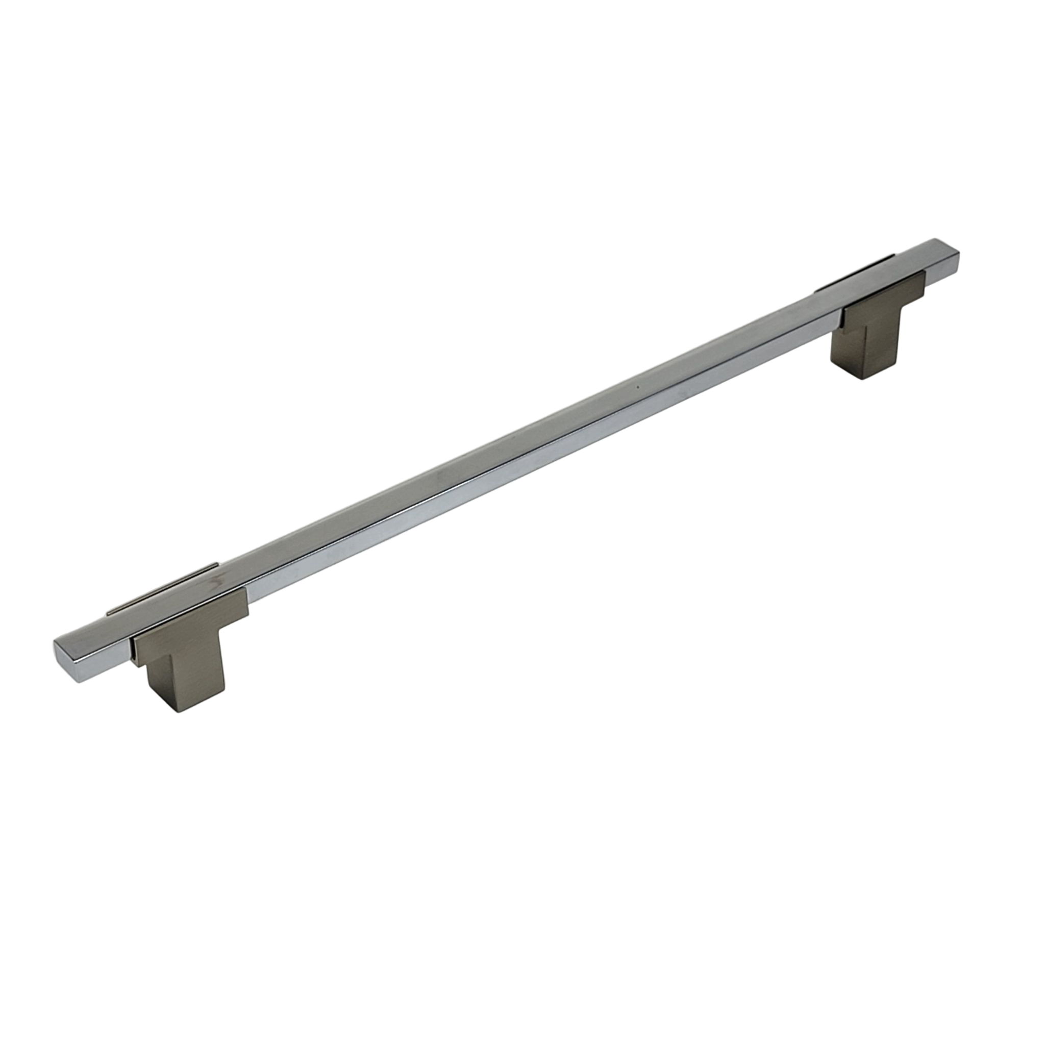 4777 - APPLIANCE PULL - Brushed nickel Base with Chrome bar.