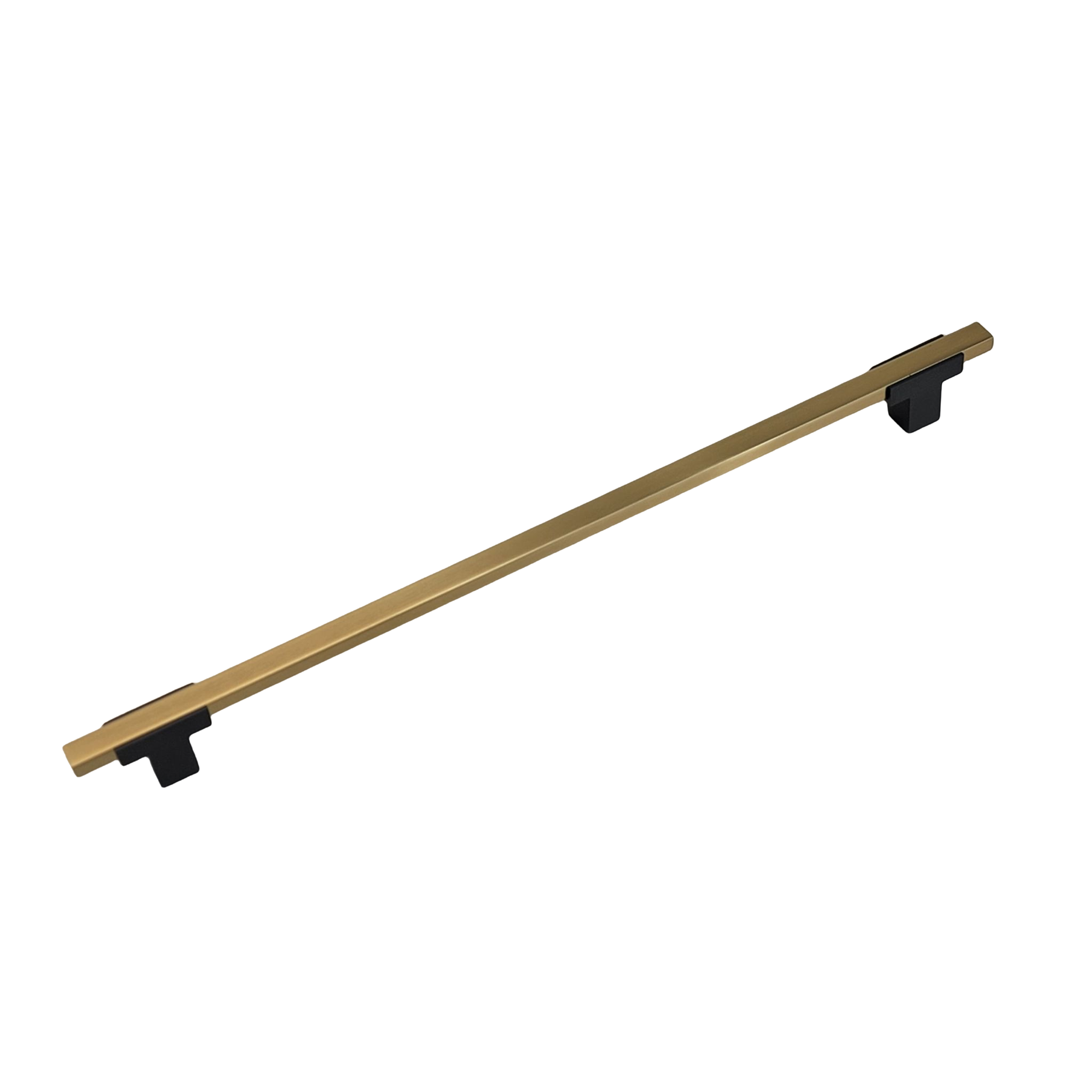 4777 - APPLIANCE PULL - Matte Black Base with Brushed Gold Bar.