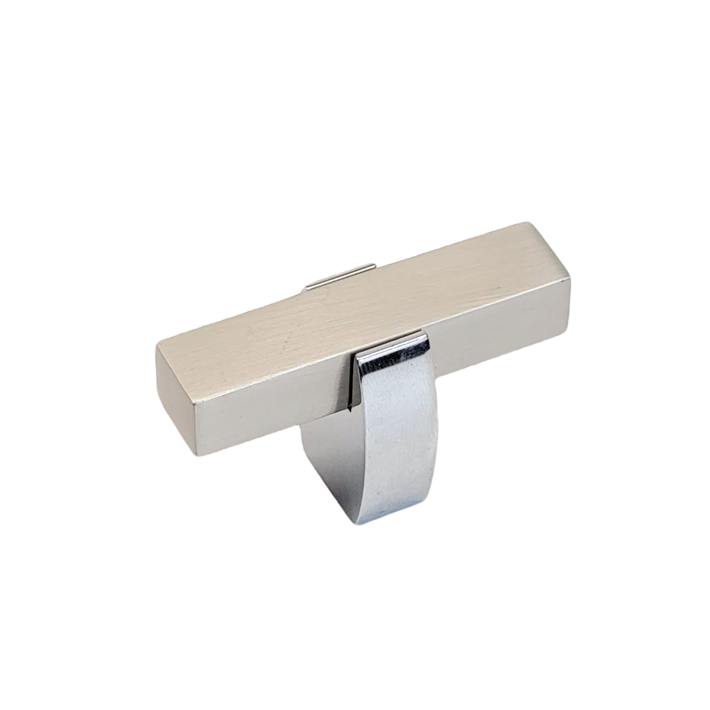 Modern Two Tone Knob - Chrome Base 65