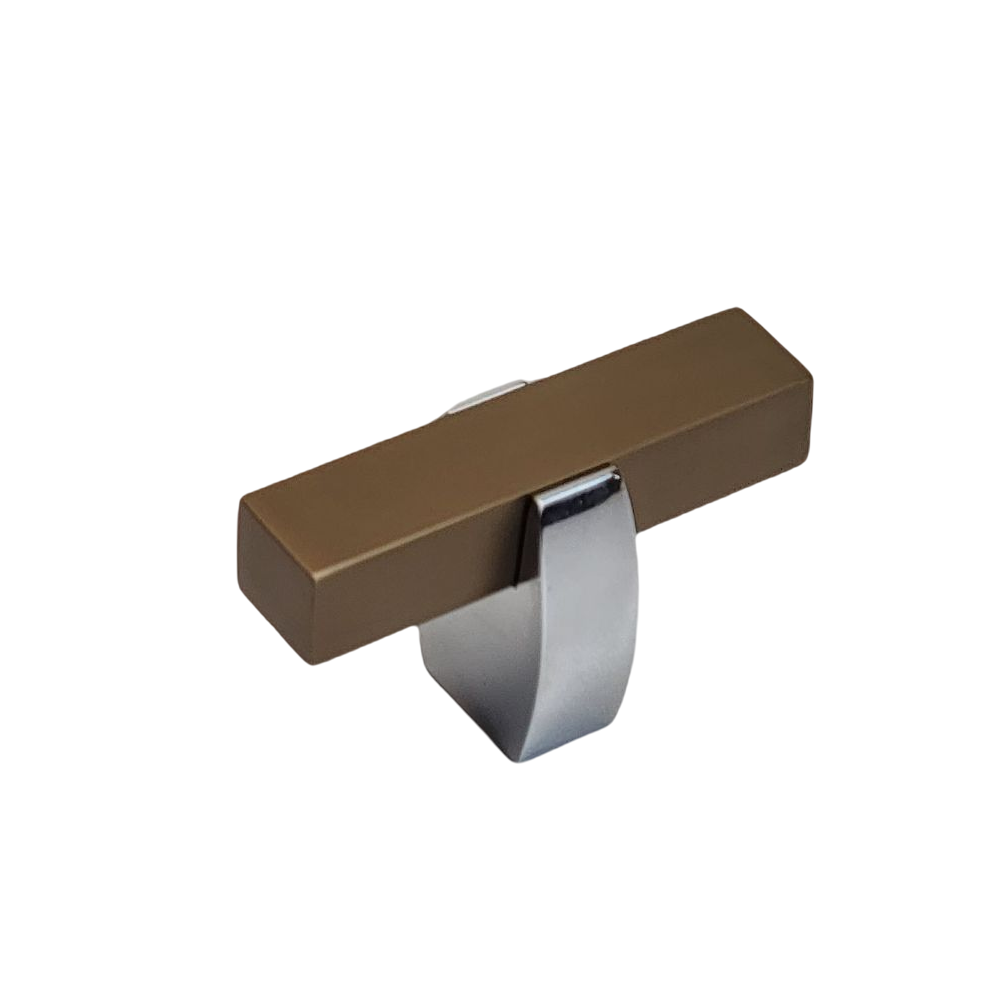 Modern Two Tone Knob - Chrome Base 65