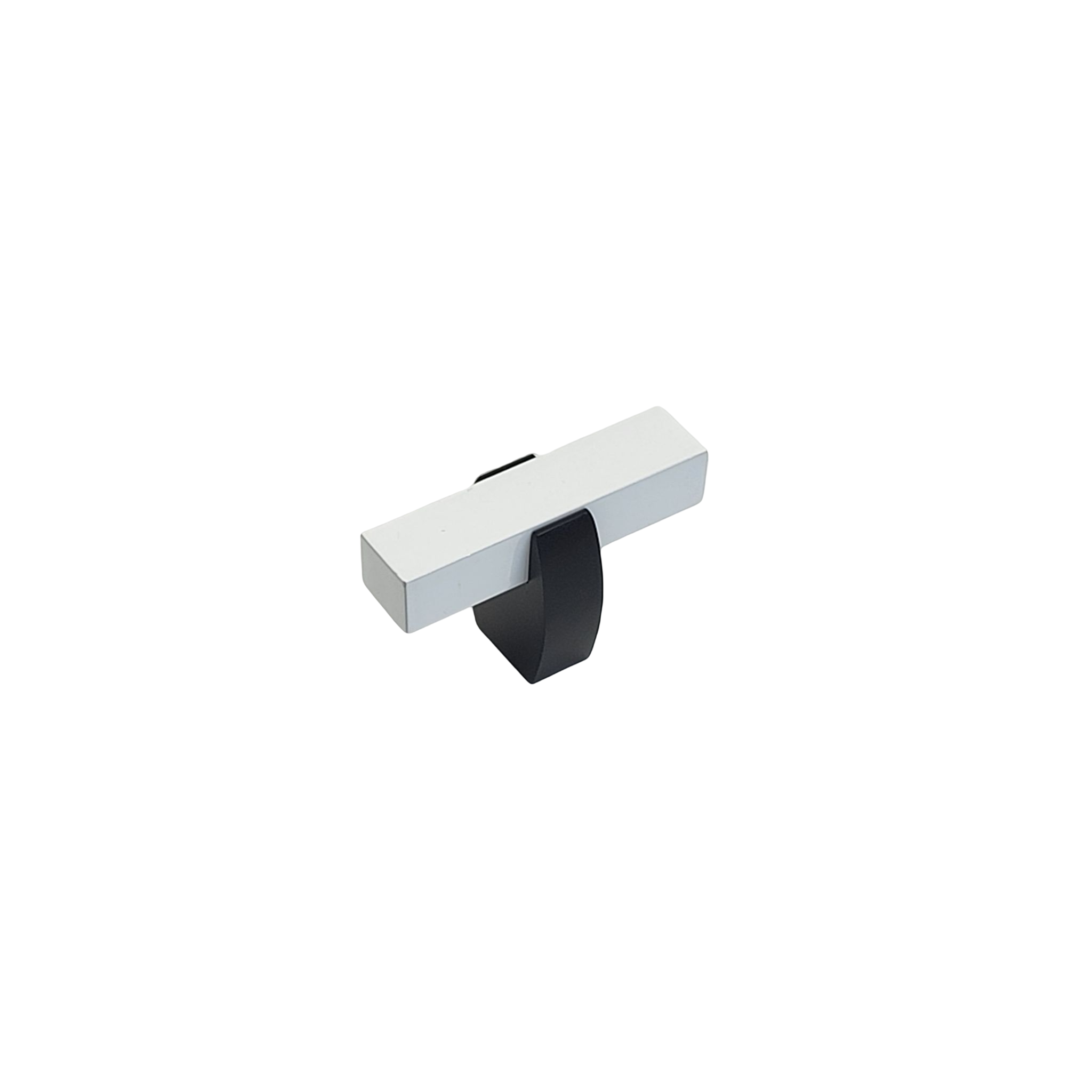 Modern Two Tone Knob - Matte Black Base 65