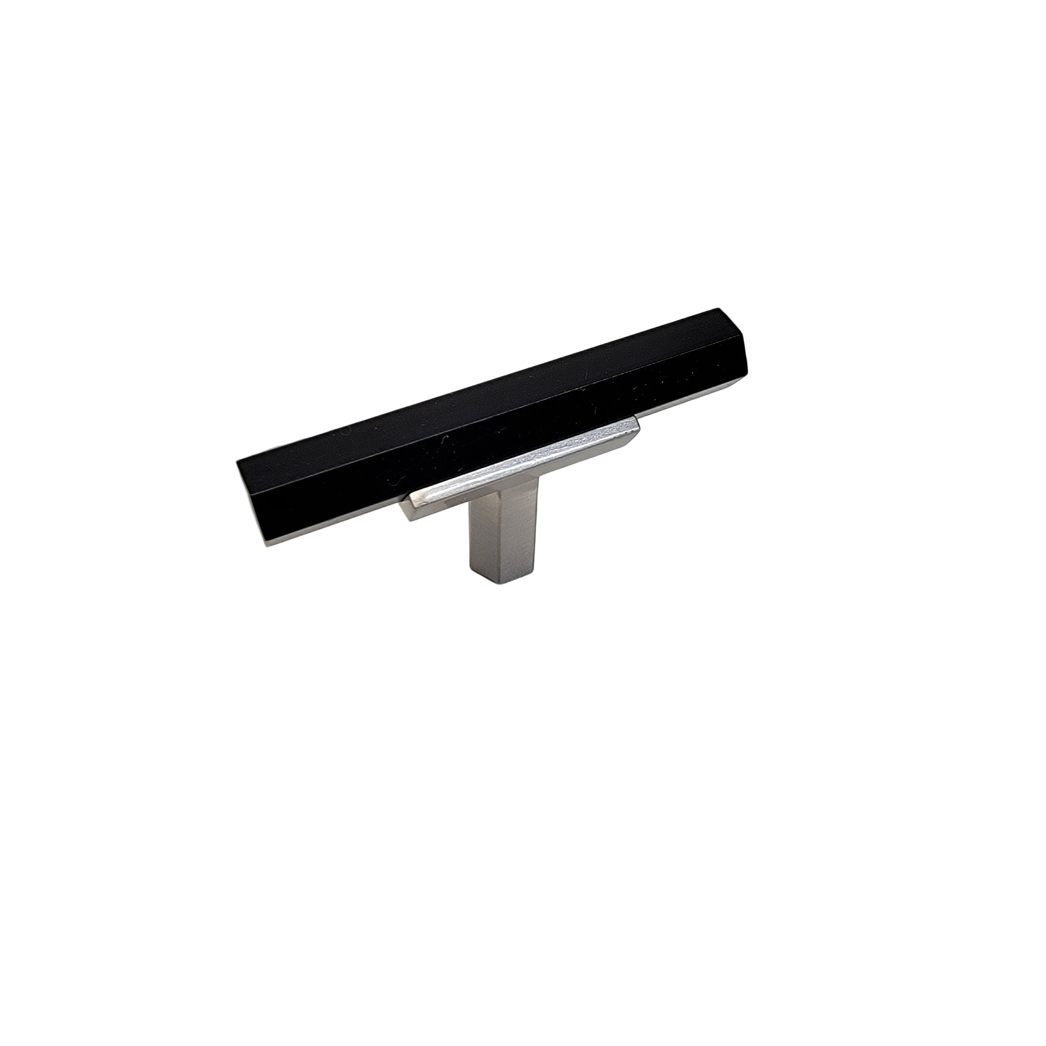 brushed nickel stem with matte black bar.