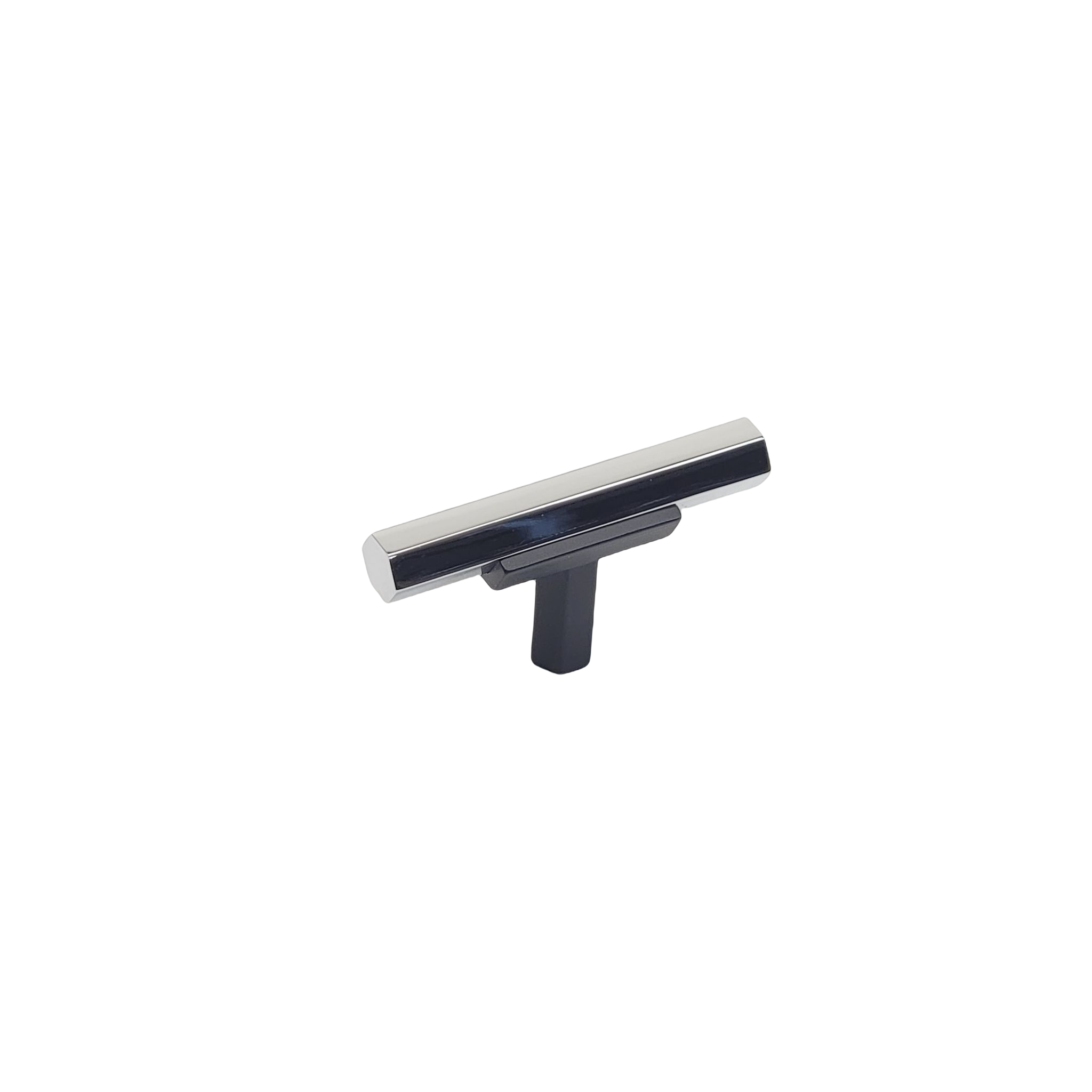 Two Tone T-Bar Hex Knob - Matte Black Base 74