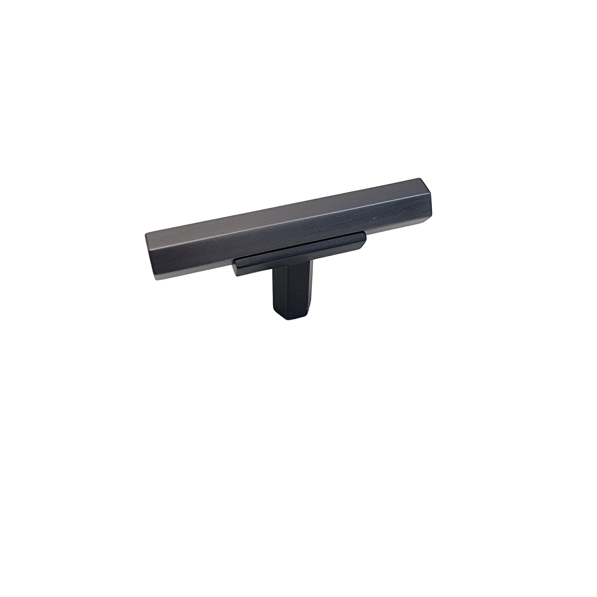 Two Tone T-Bar Hex Knob - Matte Black Base 74