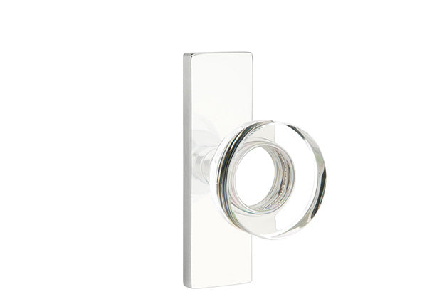 Emtek Stretto Narrow Trim Locksets with Modern Disc Glass Knob