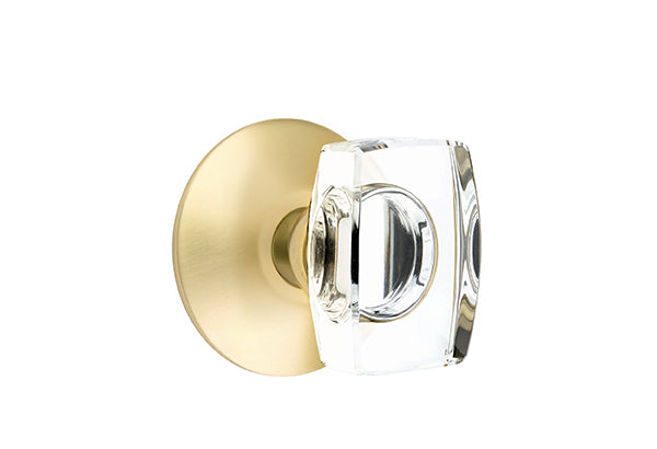 Emtek Modern Glass Knobsets - Windsor Glass Knob with Modern Rectangular Rosette