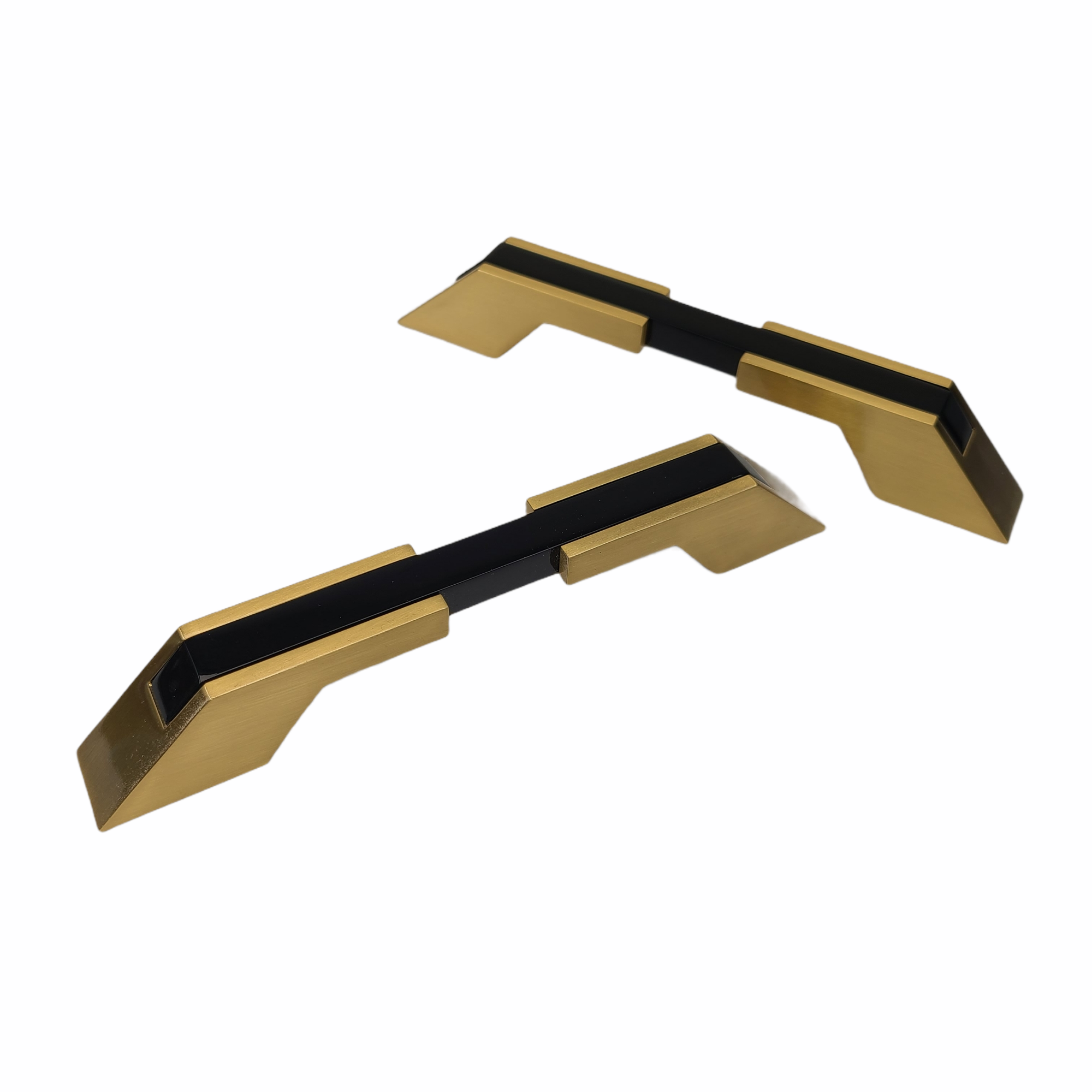 Wide Two Tone Modern Kitchen Handle - Brushed Gold Base 770