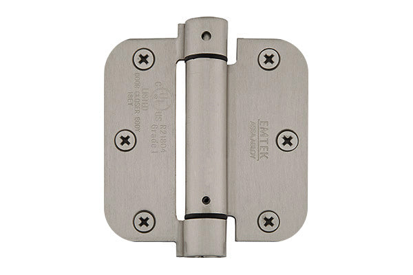 Emtek Spring Hinges, UL Listed, 5/8" Radius Corners, Steel Hinges