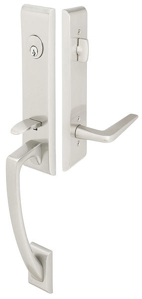 Apollo Brass Tubular Entryset with Athena lever in Satin Nickel finish