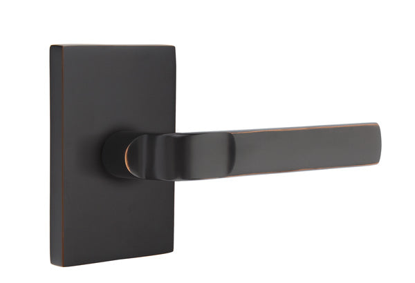 Emtek Aston Lever with Modern Rectangular Rosette