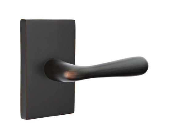 Emtek Basel Lever with Modern Rectangular Rosette