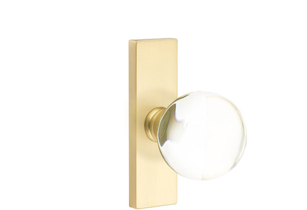 Emtek Stretto Narrow Trim Locksets with Bristol Glass Knob