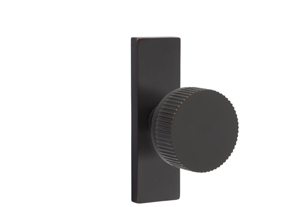 Emtek Stretto Narrow Trim Locksets with Conical Straight Knurled Knob