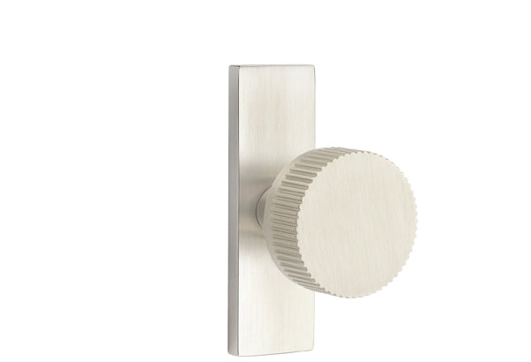 Emtek Stretto Narrow Trim Locksets with Conical Straight Knurled Knob