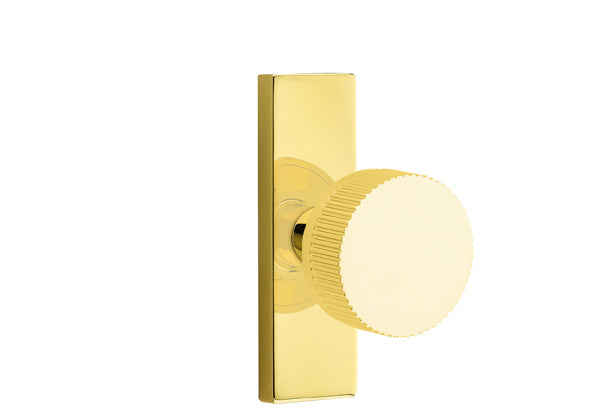 Emtek Stretto Narrow Trim Locksets with Conical Straight Knurled Knob
