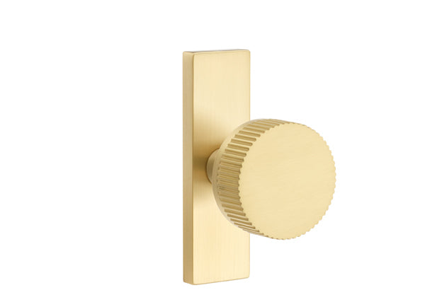 Emtek Stretto Narrow Trim Locksets with Conical Straight Knurled Knob