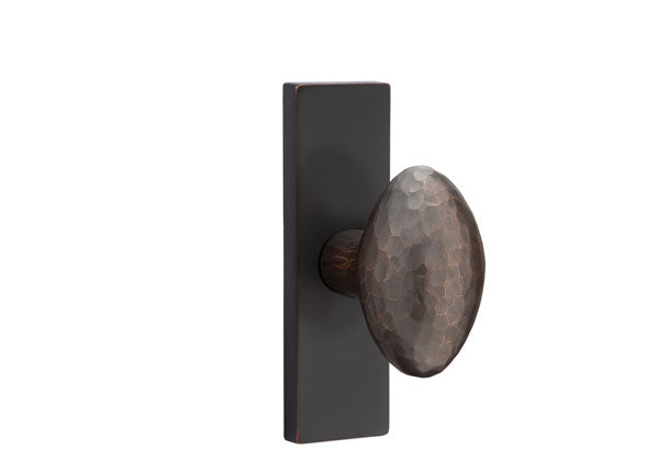 Emtek Stretto Narrow Trim Locksets with Hammered Egg Knob