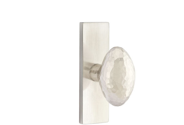 Emtek Stretto Narrow Trim Locksets with Hammered Egg Knob