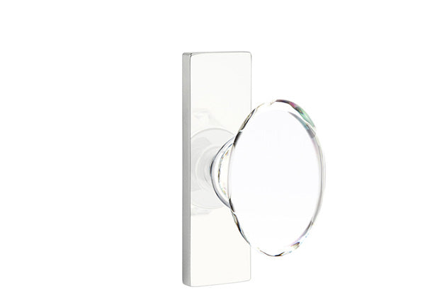 Emtek Stretto Narrow Trim Locksets with Hampton Glass Knob
