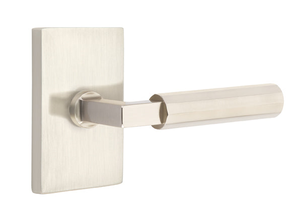 Emtek Select L Square Faceted Lever Modern Rectangular Rosette