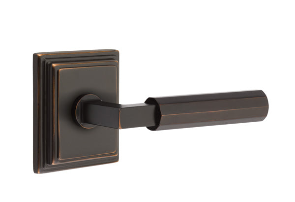 Emtek Select L Square Faceted Lever Wilshire Rosette