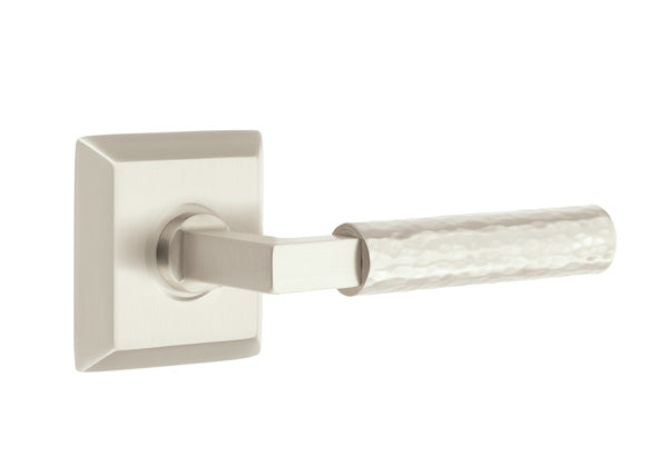 Emtek Select L Square Hammered Lever Quincy Rosette