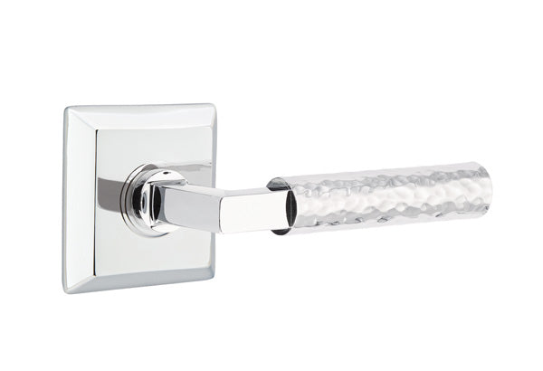 Emtek Select L Square Hammered Lever Quincy Rosette