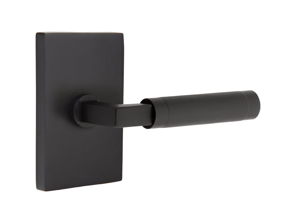 Emtek Select L Square Knurled Lever Modern Rectangular Rosette