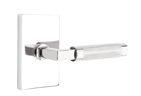 Emtek Select L Square Knurled Lever Modern Rectangular Rosette