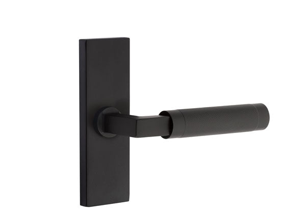 Emtek Stretto Narrow Trim Locksets with L-Square Knurled Lever