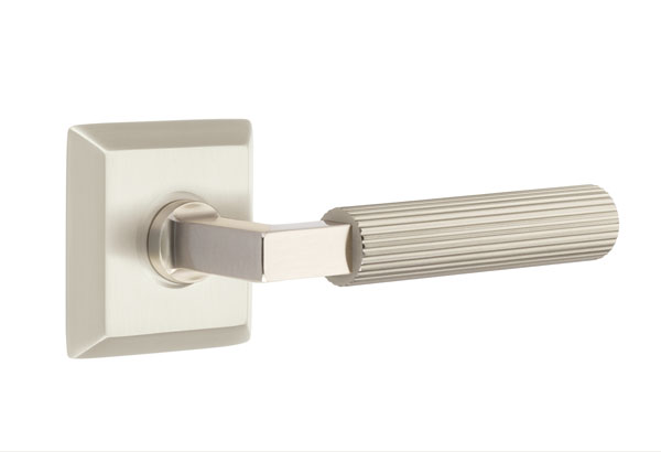 Emtek Select L Square Straight Knurled Lever Quincy Rosette