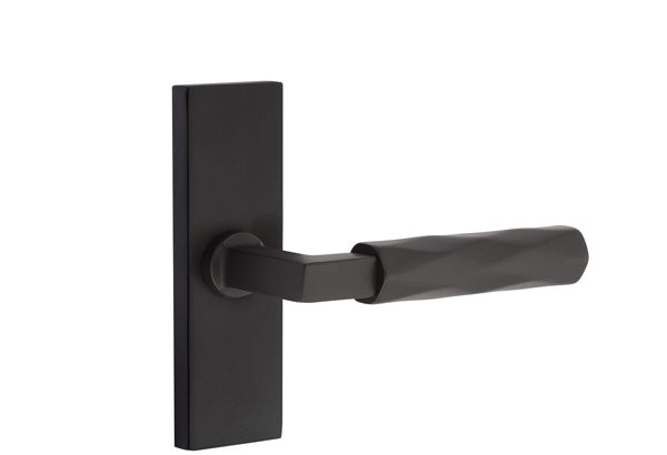 Emtek Stretto Narrow Trim Locksets with L-Square Straight Knurled Lever