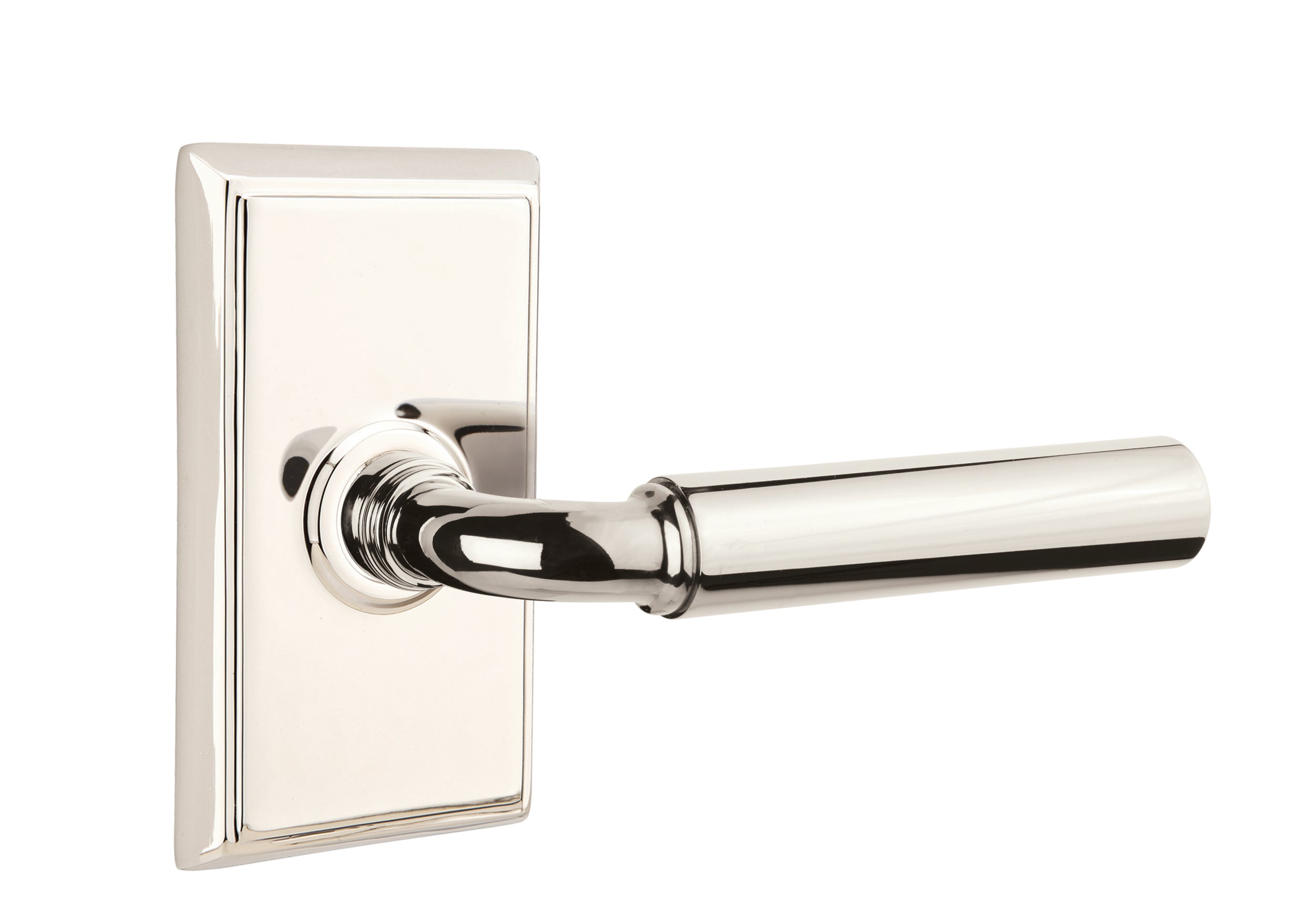 Emtek Manning Lever with Rectangular Rosette - Classic Brass