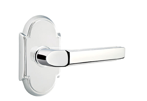 Emtek Milano Lever with Style 8 Rosette - Classic Brass
